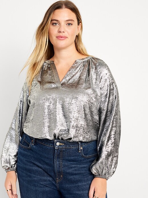 Image number 7 showing, Long-Sleeve Shiny Top