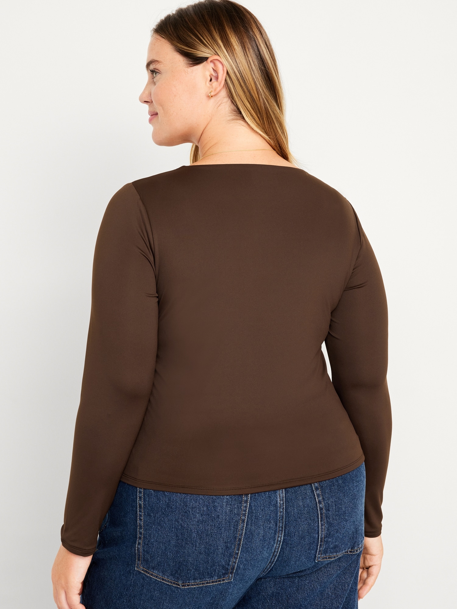 Long-Sleeve Double-Layer Sculpting Cropped T-Shirt