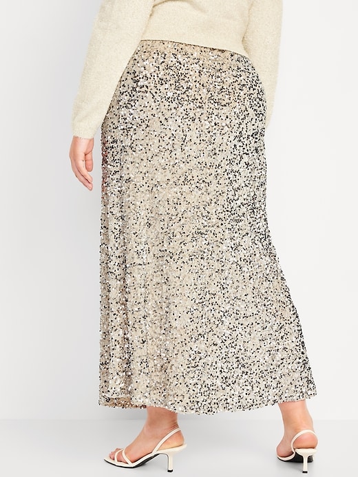Image number 8 showing, Sequin A-Line Maxi Skirt