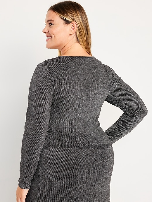 Image number 8 showing, Fitted Rib-Knit Shine Top
