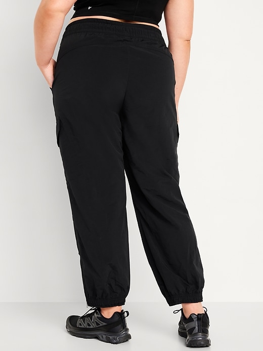 Image number 8 showing, High-Waisted Ankle-Zip Cargo Joggers