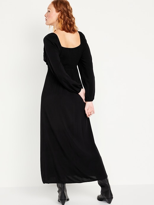 Image number 2 showing, Waist-Defined Square-Neck Maxi Dress