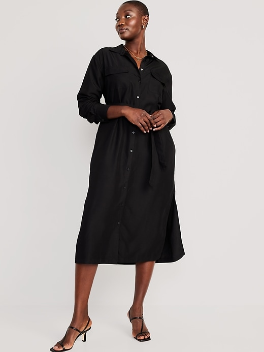Image number 4 showing, Waist-Defined Utility Midi Dress