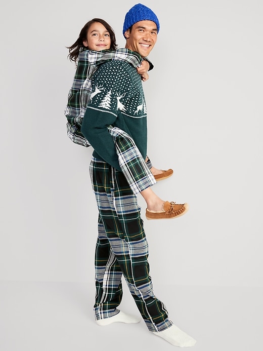 View large product image 2 of 3. Gender-Neutral Matching Flannel Pajama Set for Kids