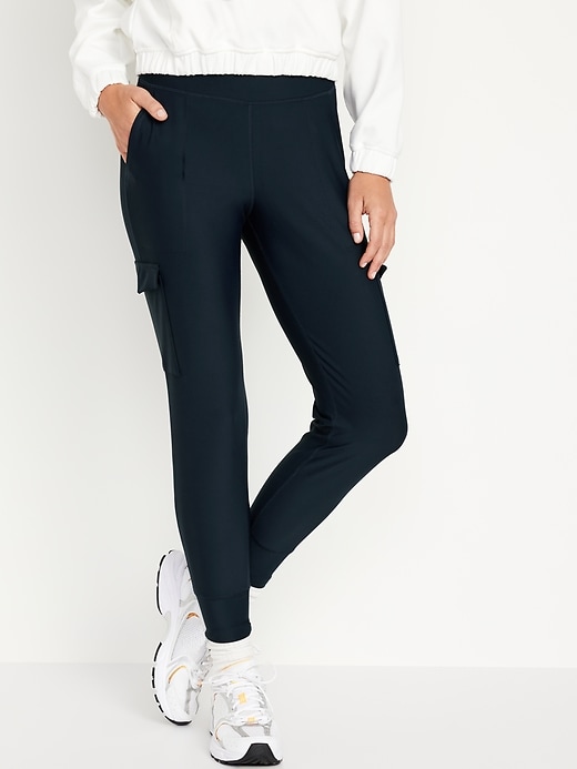 Image number 1 showing, High-Waisted PowerSoft Cargo Joggers