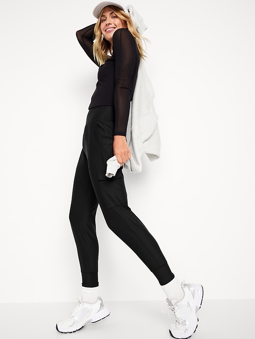 Image number 3 showing, High-Waisted PowerSoft Cargo Joggers
