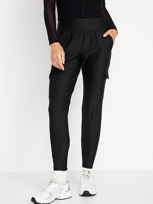 Image number 1 showing, High-Waisted PowerSoft Cargo Joggers