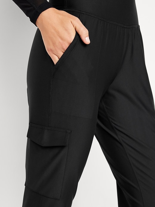 Image number 4 showing, High-Waisted PowerSoft Cargo Joggers