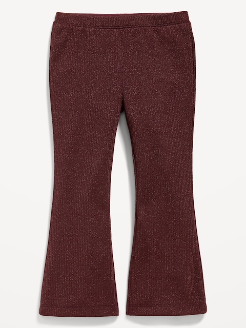 Metallic Rib-Knit Flared Leggings for Toddler Girls - Raisin Arizona