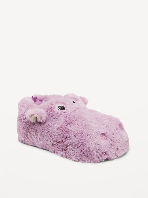 View large product image 1 of 2. Unisex Faux-Fur Critter Slippers for Toddler