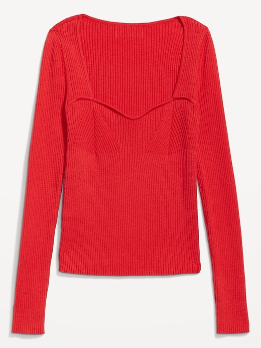 Image number 4 showing, Fitted Rib-Knit Sweater