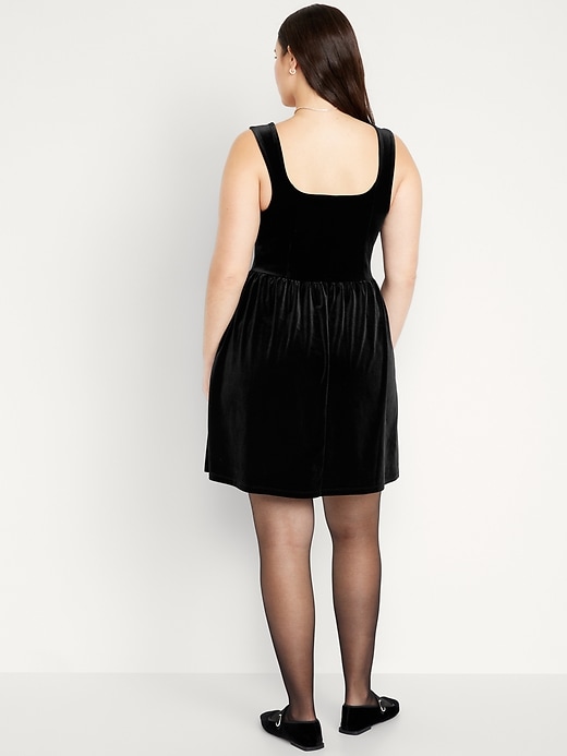 Image number 5 showing, Fit & Flare Velvet Cami Mini Dress