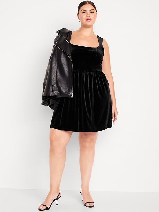 Image number 6 showing, Fit & Flare Velvet Cami Mini Dress
