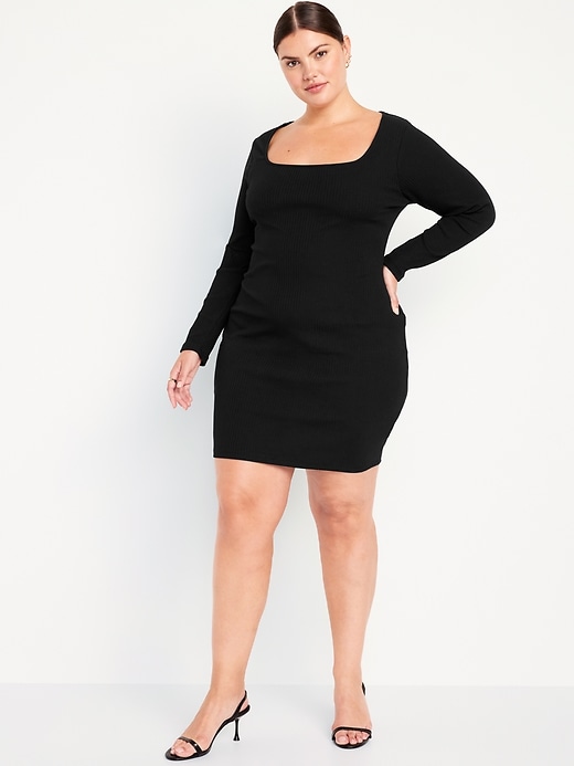 Image number 6 showing, Fitted Square-Neck Mini Dress