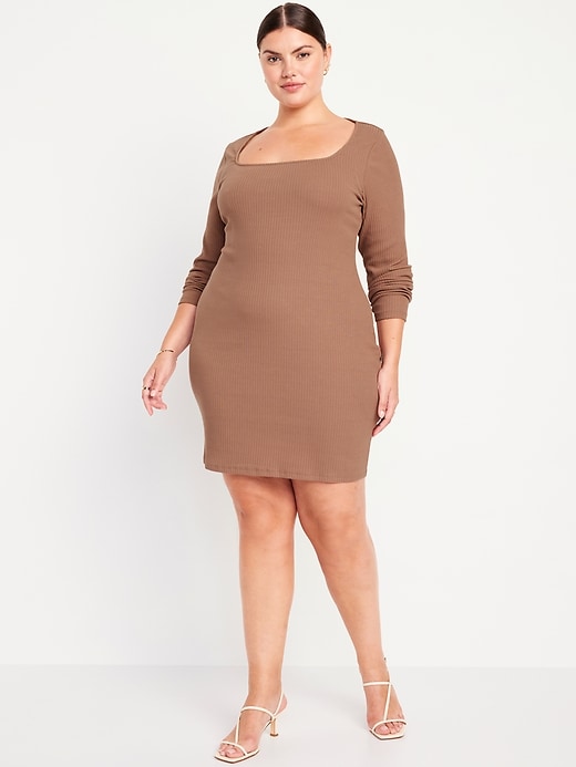 Image number 6 showing, Fitted Square-Neck Mini Dress