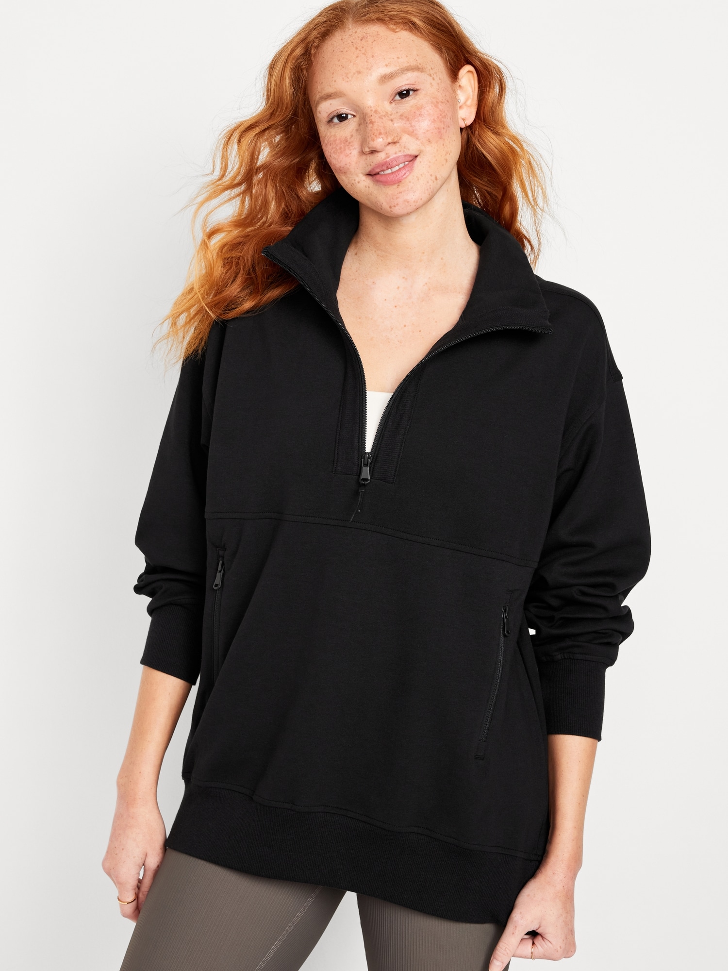 Dynamic Fleece Oversized 1/2-Zip Tunic for Women | Old Navy