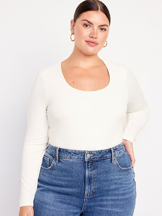 Long-Sleeve Double-Layer Sculpting Bodysuit for Women | Old Navy