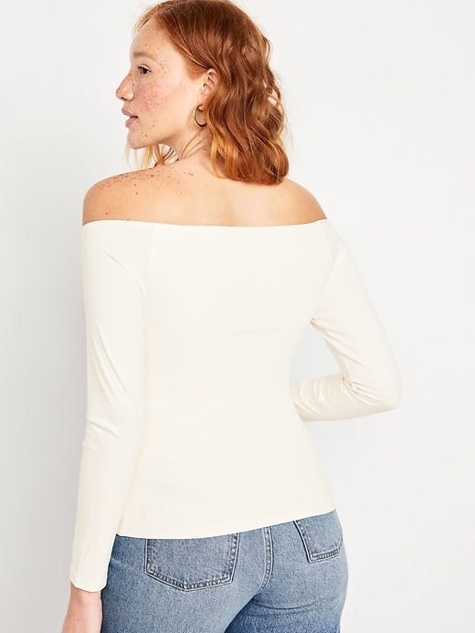 Image number 2 showing, Fitted Off-the-Shoulder Top