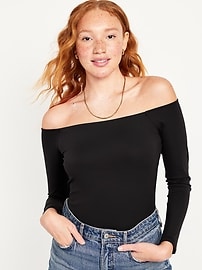 未使用タグ付‼️ Ponte Off-Shoulder Top mnavy M Lightweight Ponte Off-Shoulder Top | Banana Republic
