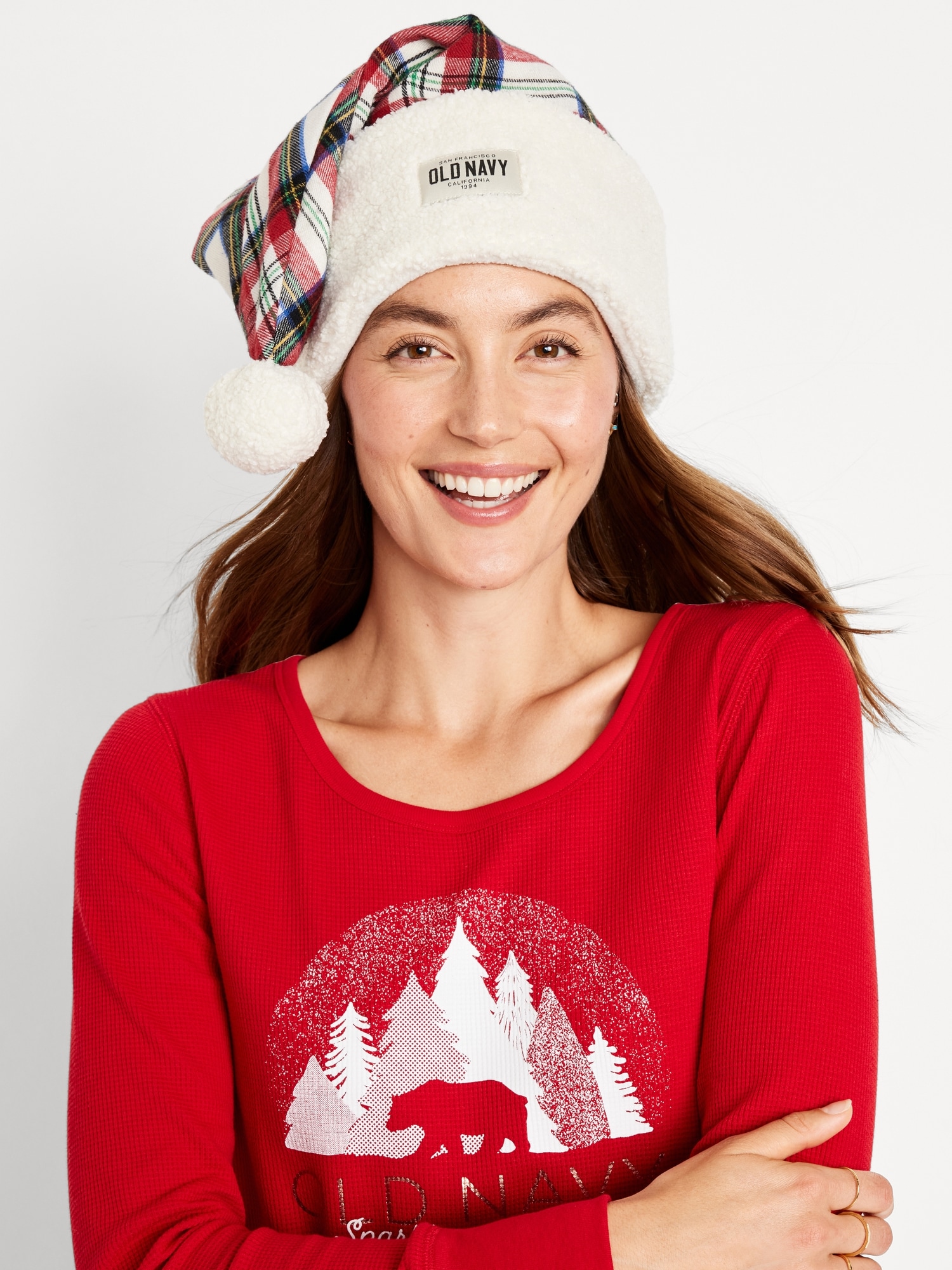 Matching Gender-Neutral Logo-Graphic Santa Hat for Adults