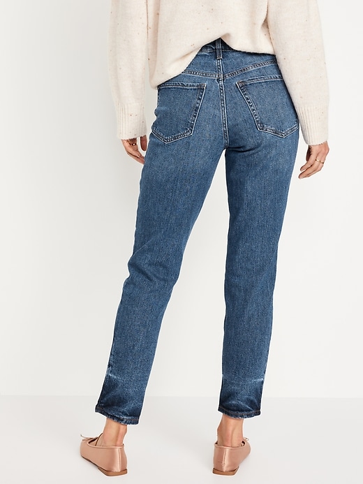 Image number 2 showing, High-Waisted OG Straight Cotton-Hemp Blend Ankle Jeans