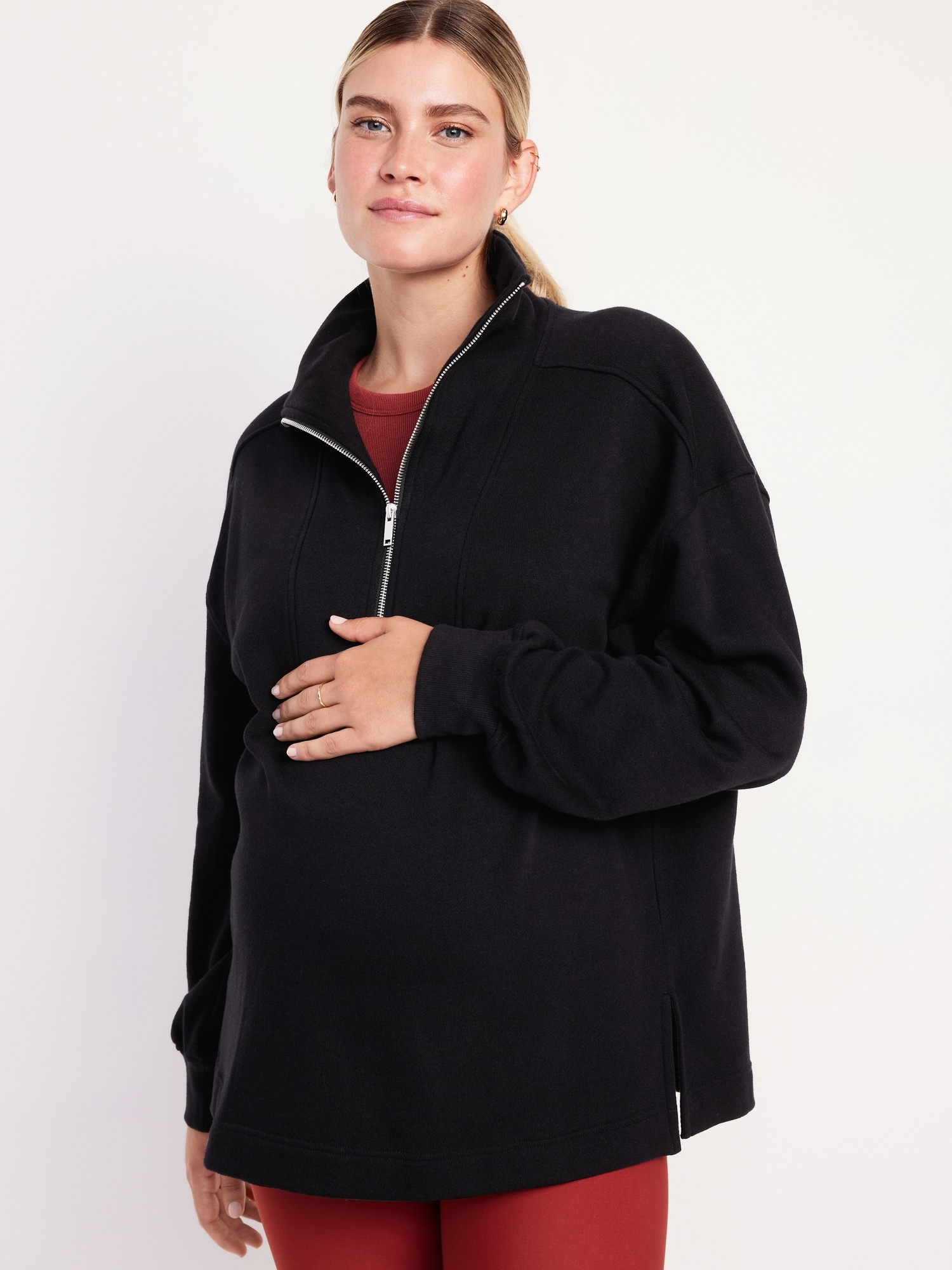 Maternity Half-Zip Pullover Sweatshirt | Old Navy