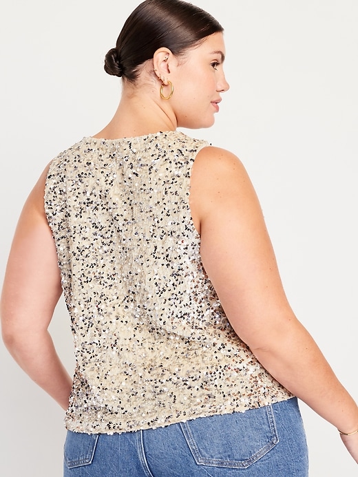 Image number 8 showing, Sleeveless Sequin Swing Top