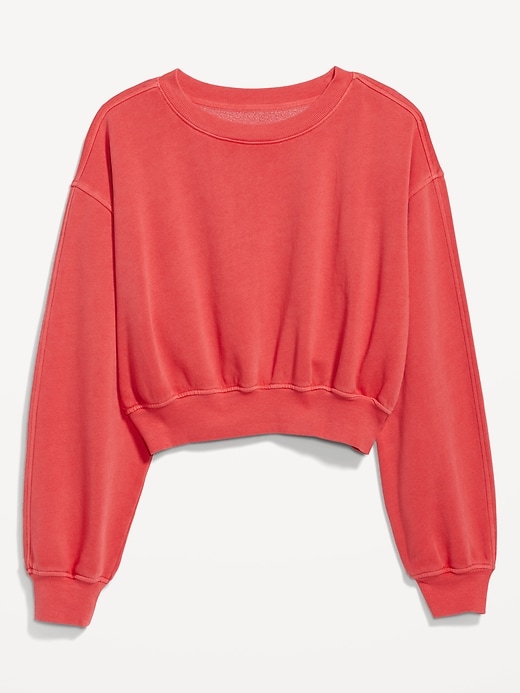 Image number 3 showing, Oversized Crop Fleece Sweatshirt