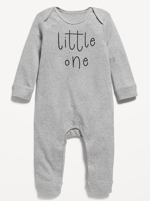 View large product image 1 of 1. Unisex Organic-Cotton Graphic One-Piece for Baby