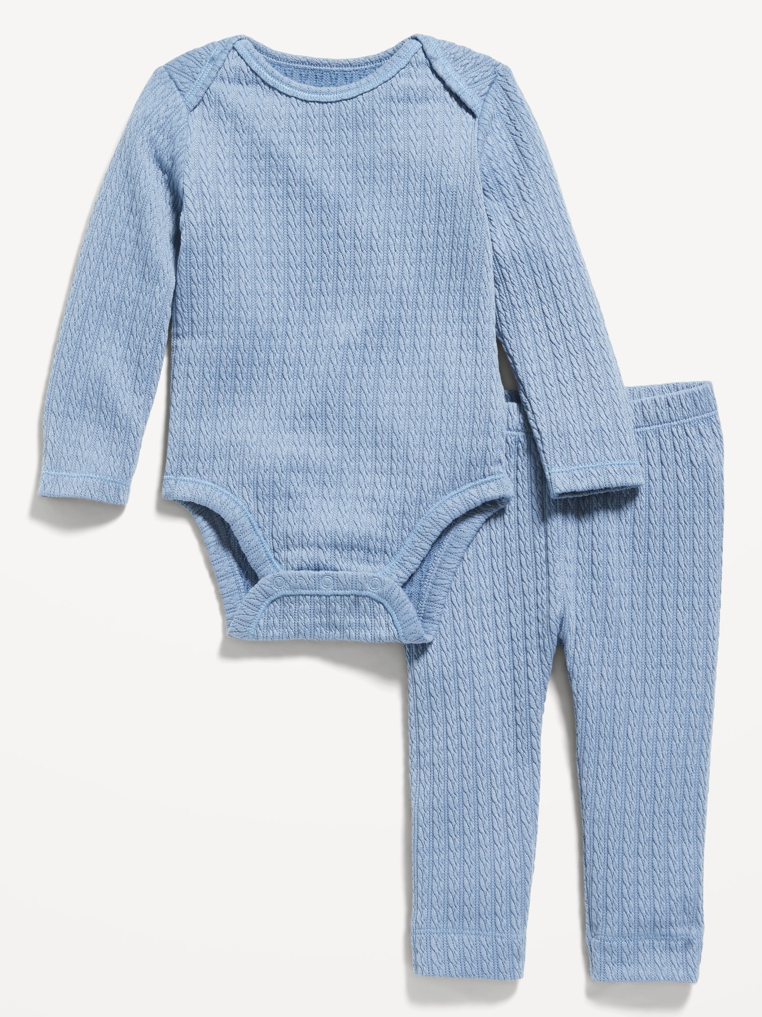 Unisex Jacquard-Knit Bodysuit & Pants Set for Baby