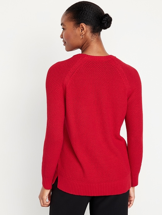 Image number 2 showing, Loose Textured Pullover Tunic Sweater