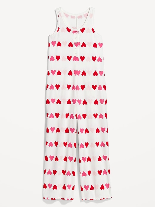 Image number 4 showing, Valentine Print Henley Pajama Jumpsuit