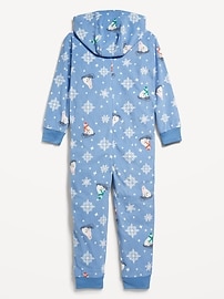 View large product image 3 of 4. Gender-Neutral Printed Microfleece One-Piece Pajama for Kids