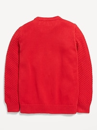 View large product image 3 of 3. Long-Sleeve Cable-Knit Crew Neck Sweater for Boys