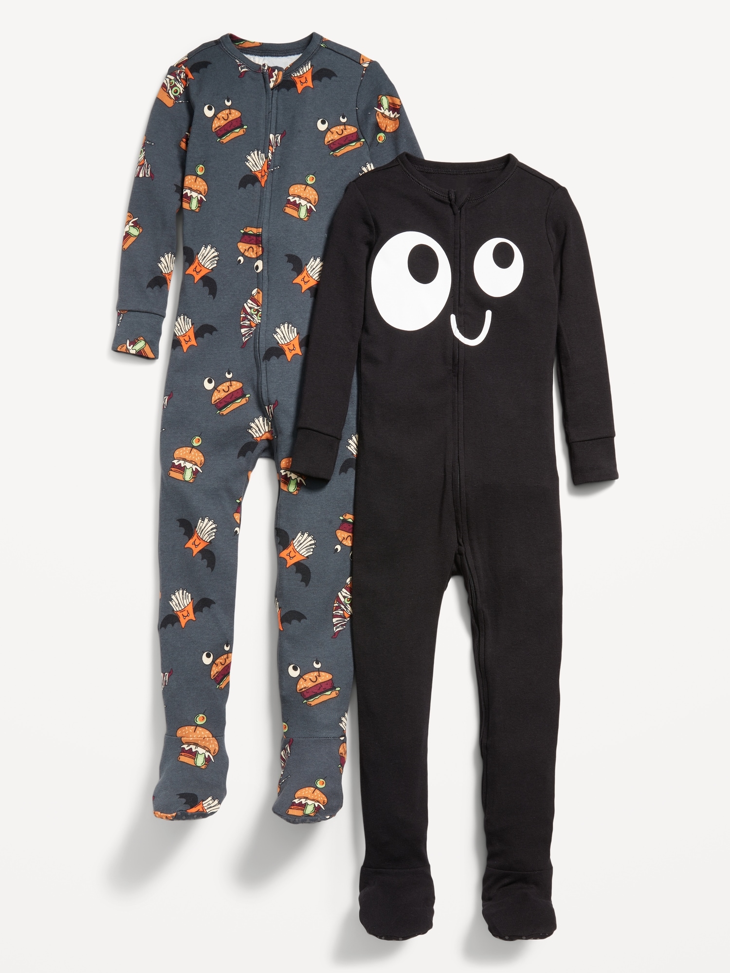 2-Pack Unisex 2-Way-Zip Footed Pajama One-Piece for Toddler & Baby ...