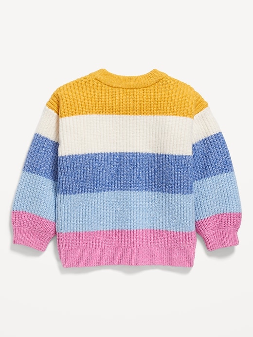 View large product image 2 of 2. Striped Pullover Sweater for Toddler Girls