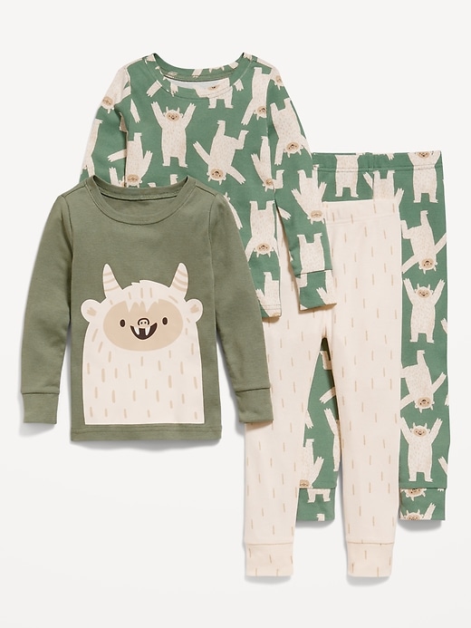 Unisex 4-Piece Snug-Fit Pajama Set for Toddler &amp; Baby