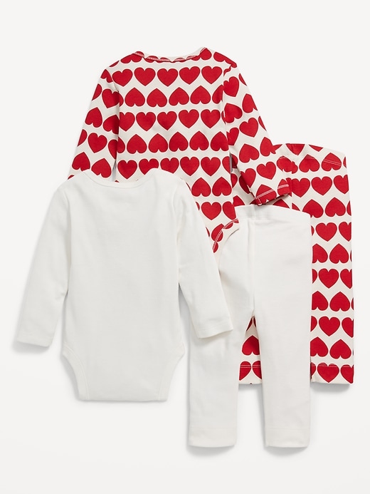 View large product image 2 of 3. 4-Piece Unisex Bodysuit and Leggings Set for Baby