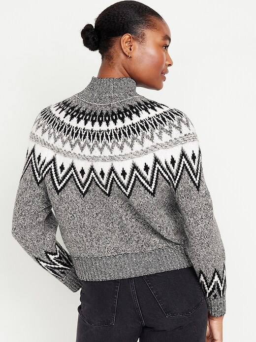 Mock-Neck Fair Isle Cropped Sweater | Old Navy