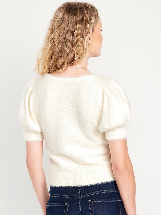 Image number 2 showing, Short-Sleeve Eyelash Sweater