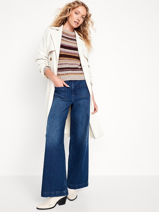 Image number 3 showing, Mock-Neck Cropped Sweater