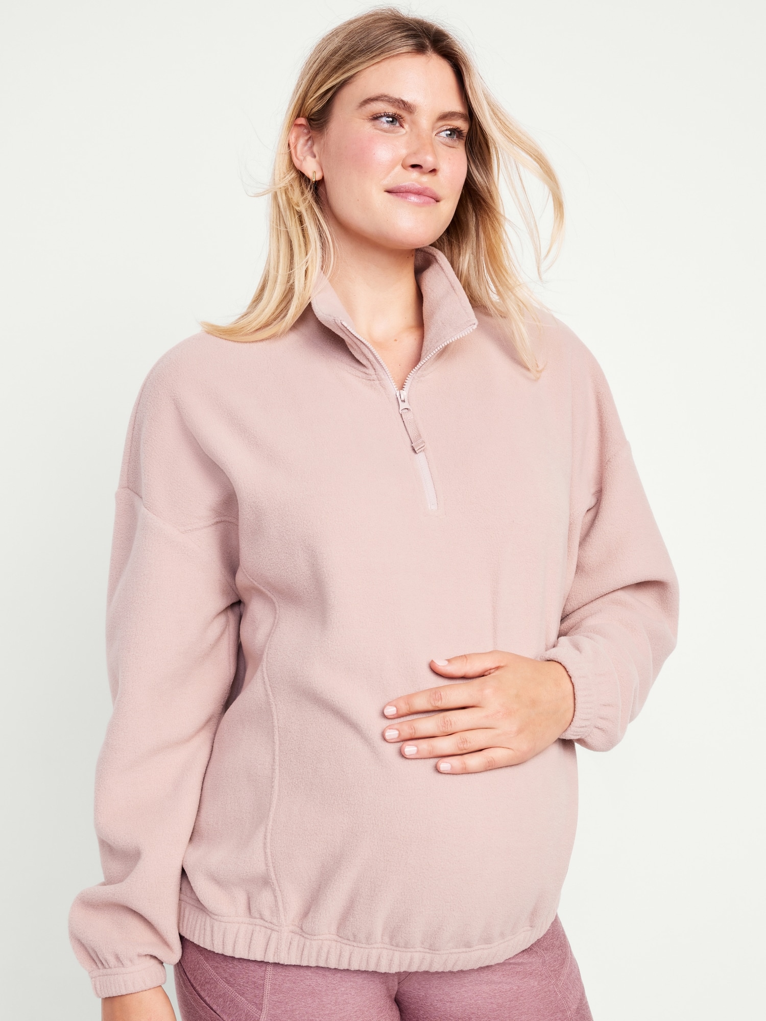 Maternity HalfZip Fleece Sweatshirt Old Navy