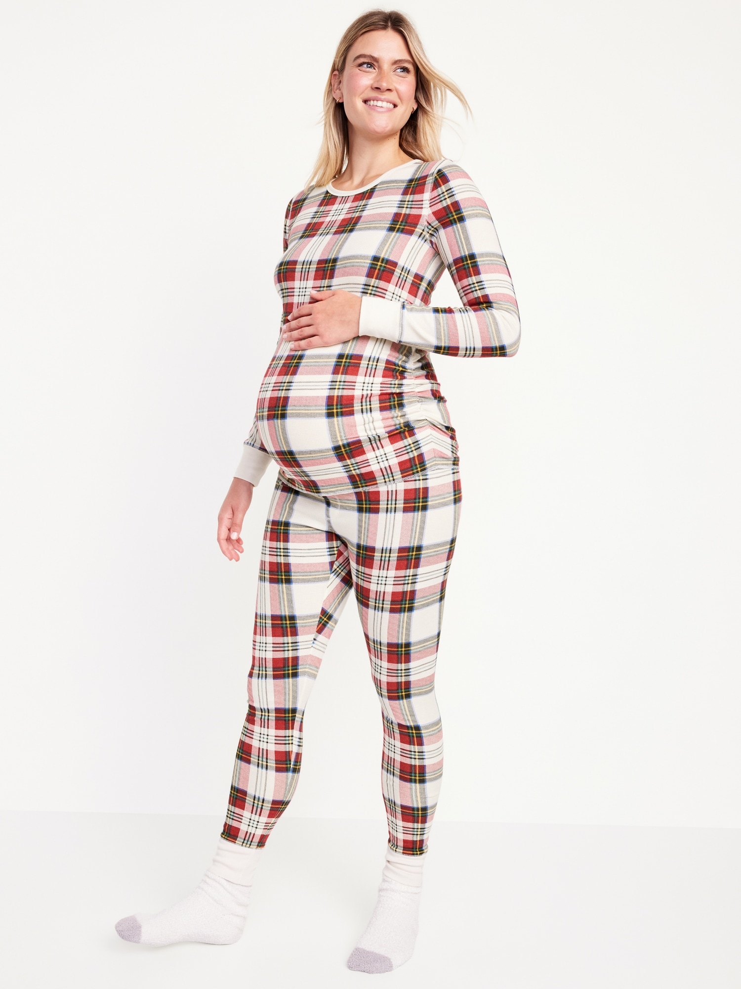 Maternity Matching Jersey Pajama Top and Pants Set