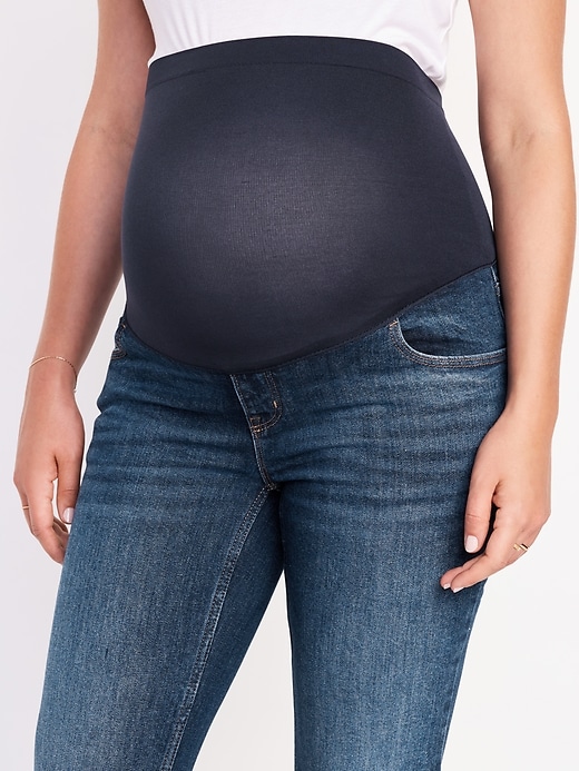 Image number 6 showing, Maternity Full-Panel Flare Jeans