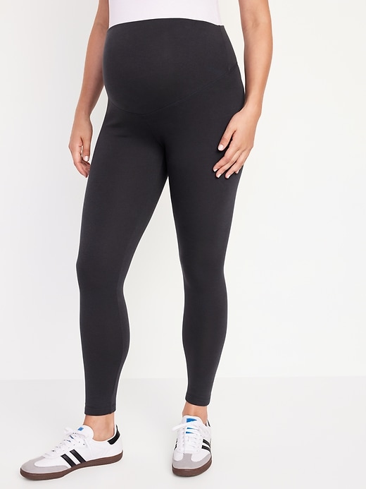 View large product image 1 of 2. Maternity Full Panel Fleece-Lined Leggings