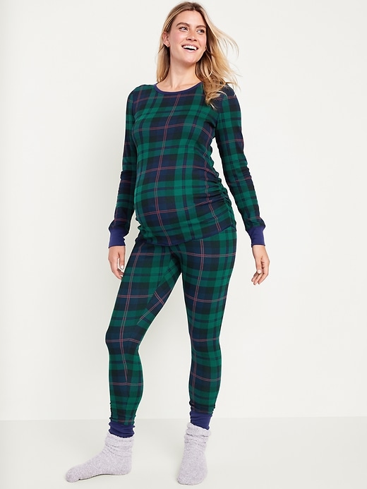 Image number 1 showing, Maternity Matching Jersey Pajama Top and Pants Set
