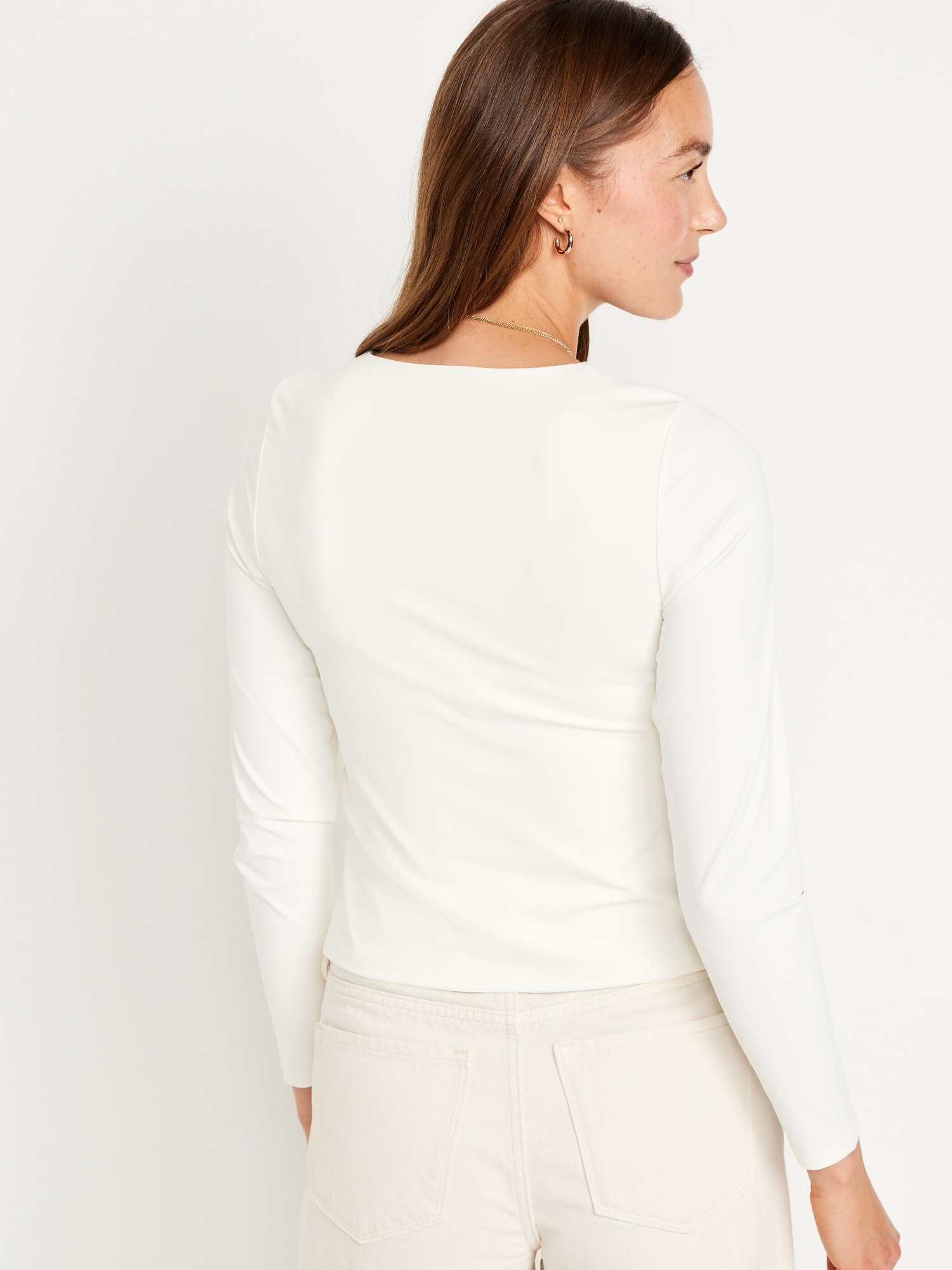 Long-Sleeve Double-Layer Sculpting T-Shirt | Old Navy