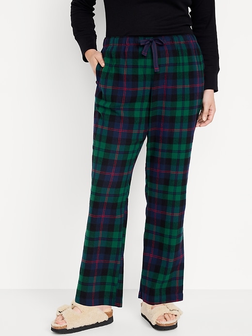 NEW Old Navy Size 3X (49x31) Womens Flannel Pajama Pants Pocket Plaid Green  Blue