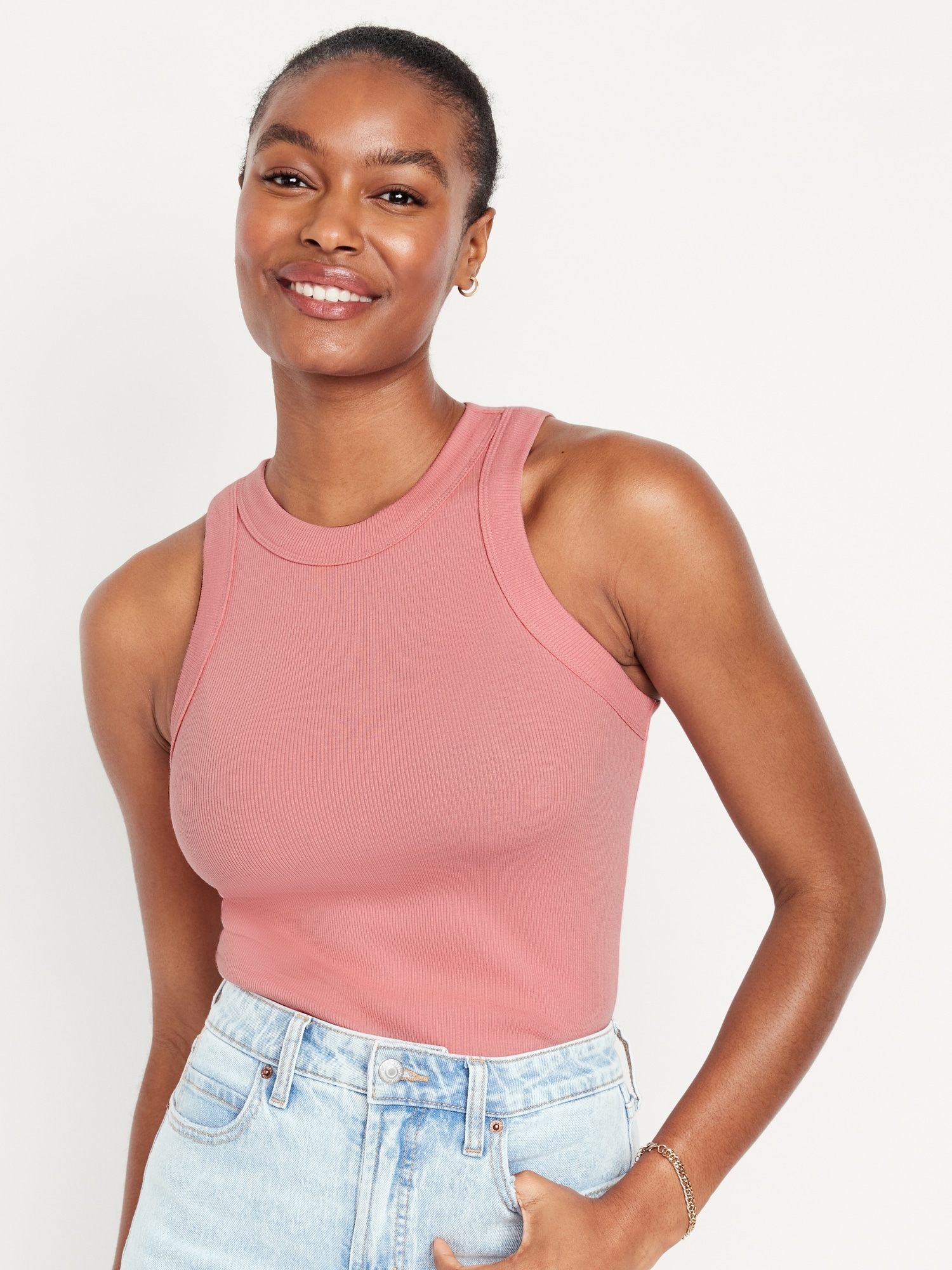 Fitted Rib-Knit Tank Top For Women Old Navy, 47% OFF