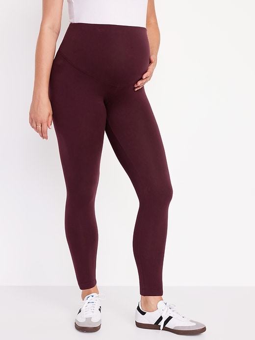 View large product image 1 of 2. Maternity Full Panel Fleece-Lined Leggings